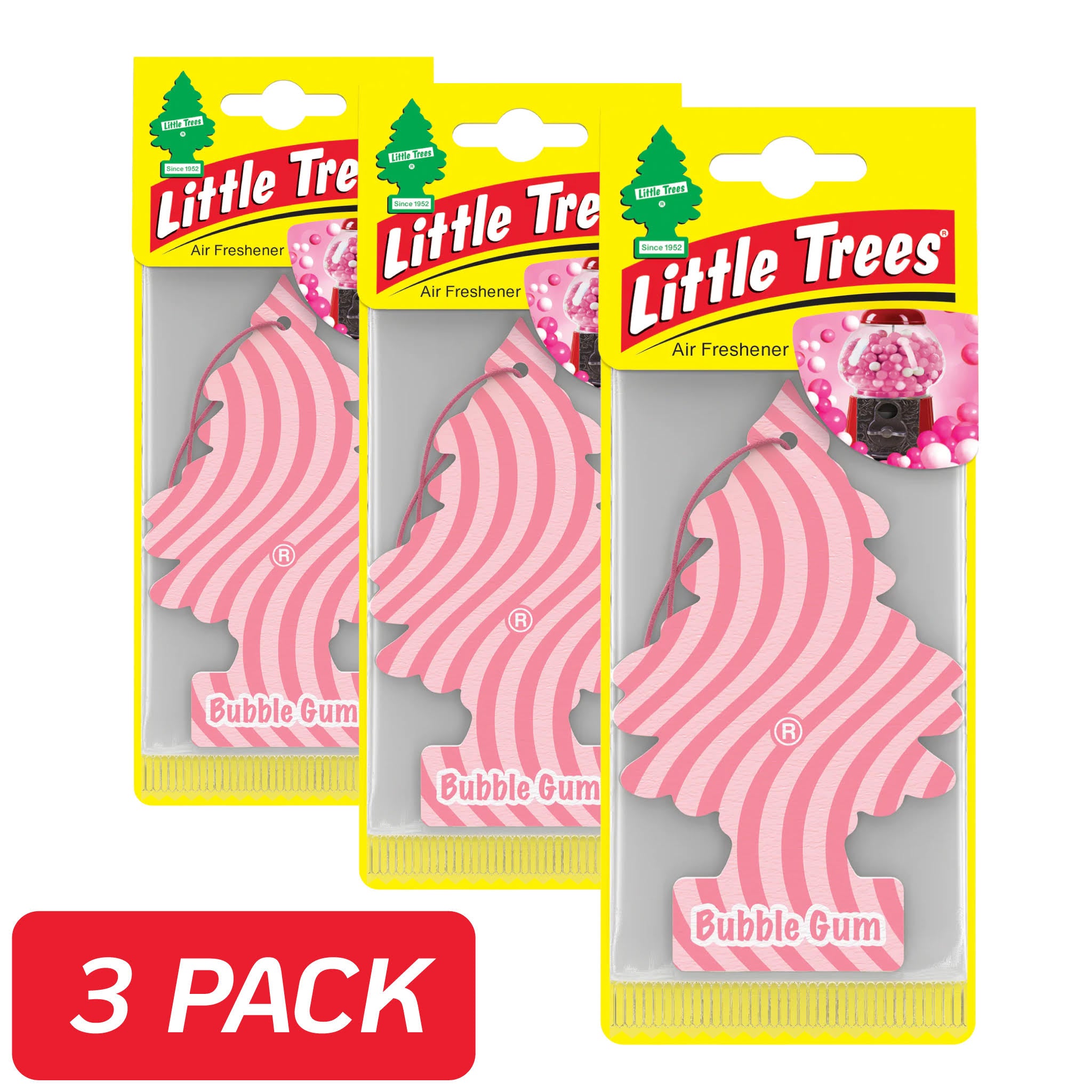 Little Tree Air Freshener 3 Pack - Bubble Gum