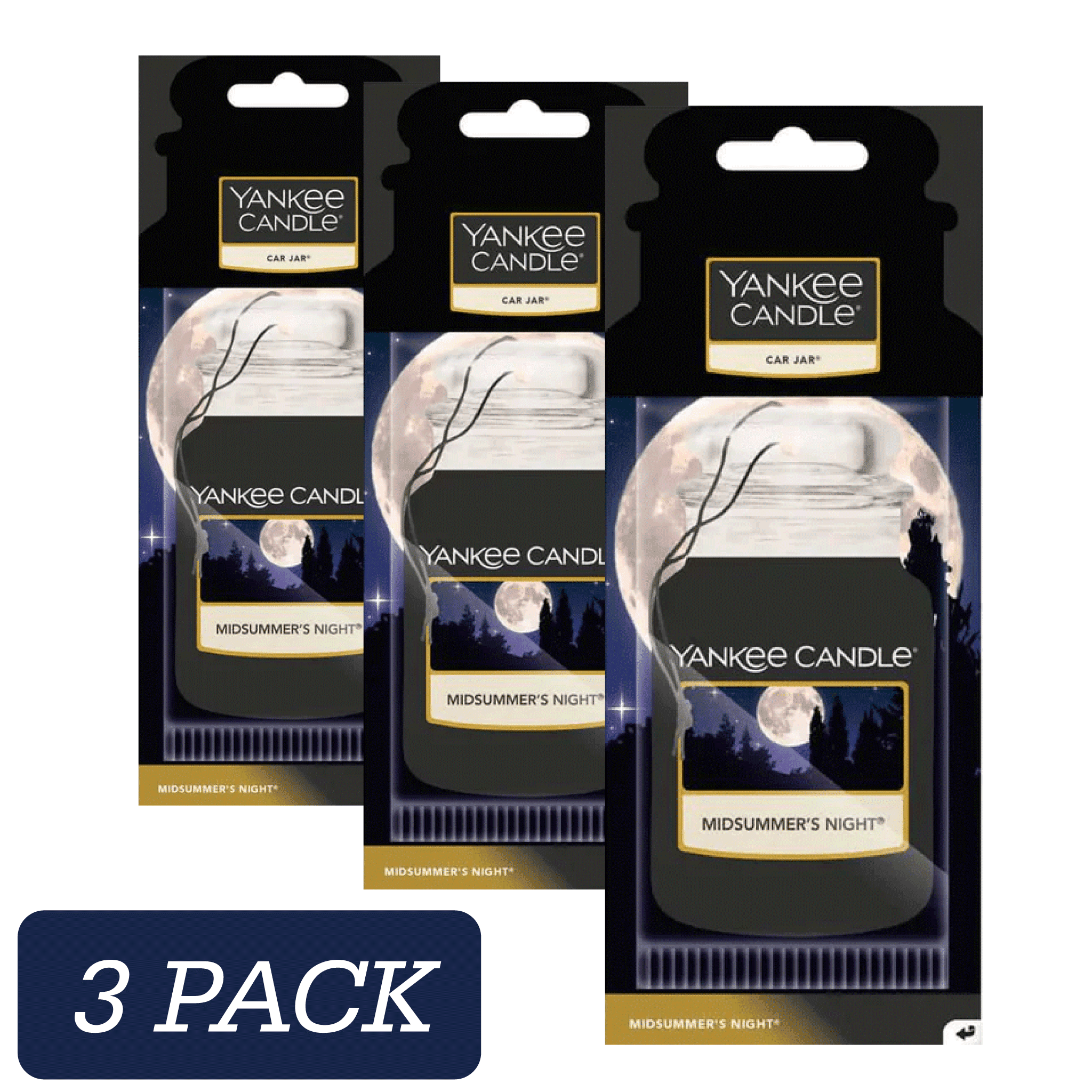 Yankee Candle Car Jar - Midsummers Night - 3 Pack