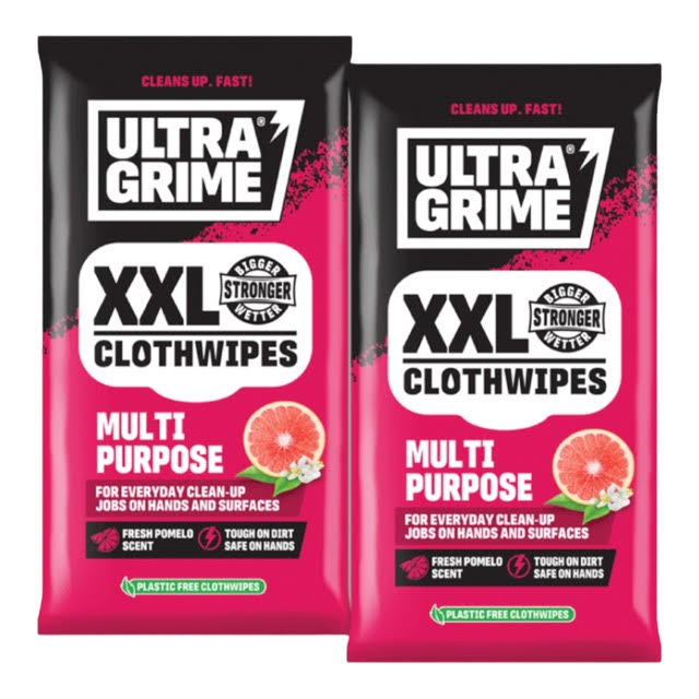 Ultra Grime Multi Purpose Wipes - Pomelo Fragrance XXL -2 PACK