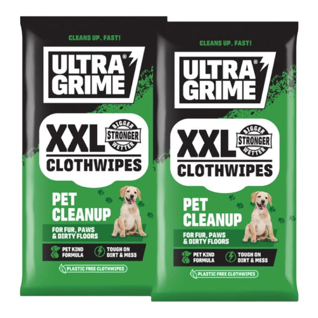 Ultra Grime Pet Cleanup Wipes XXL - 2 PACK