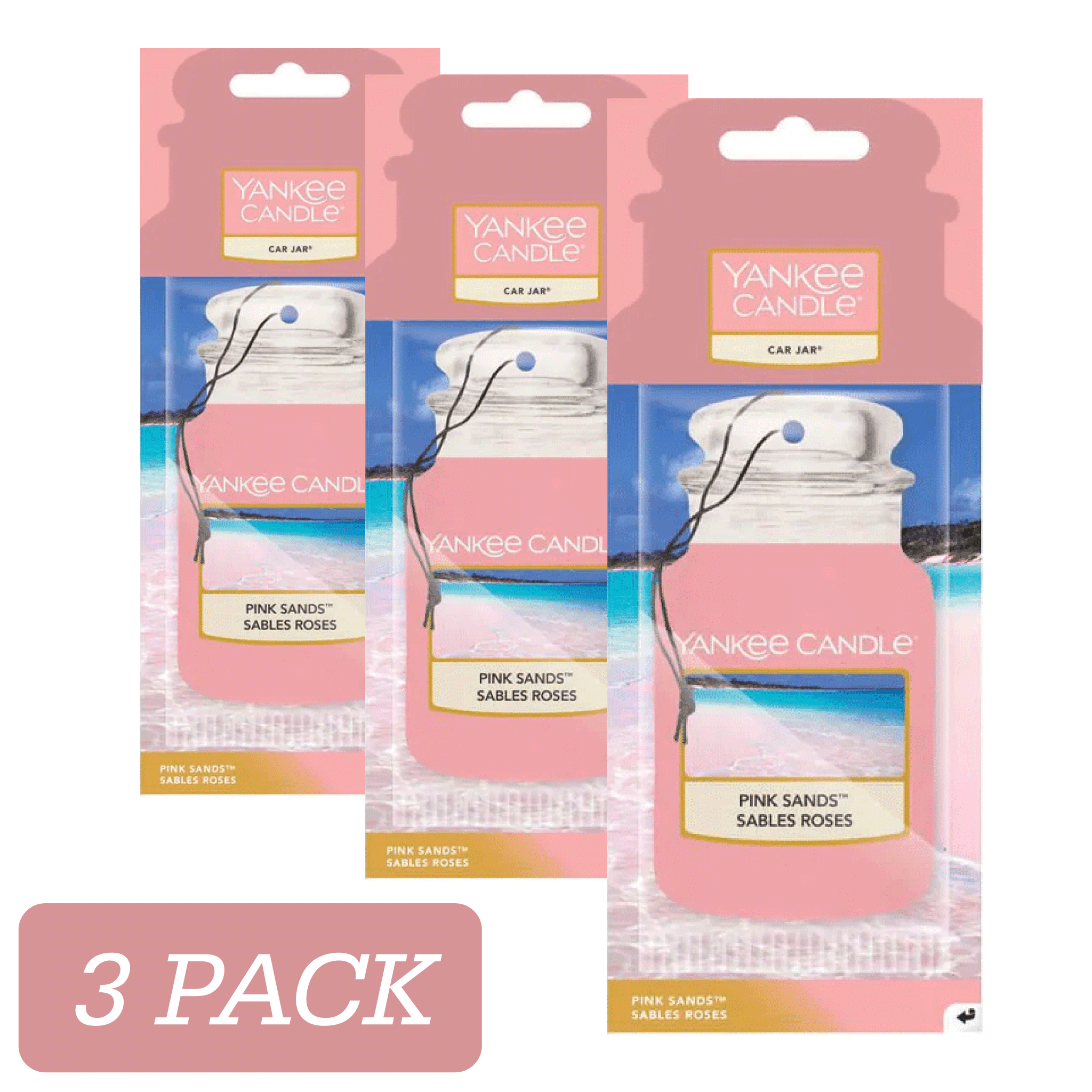 Yankee Candle Car Jar - Pink Sands - 3 Pack