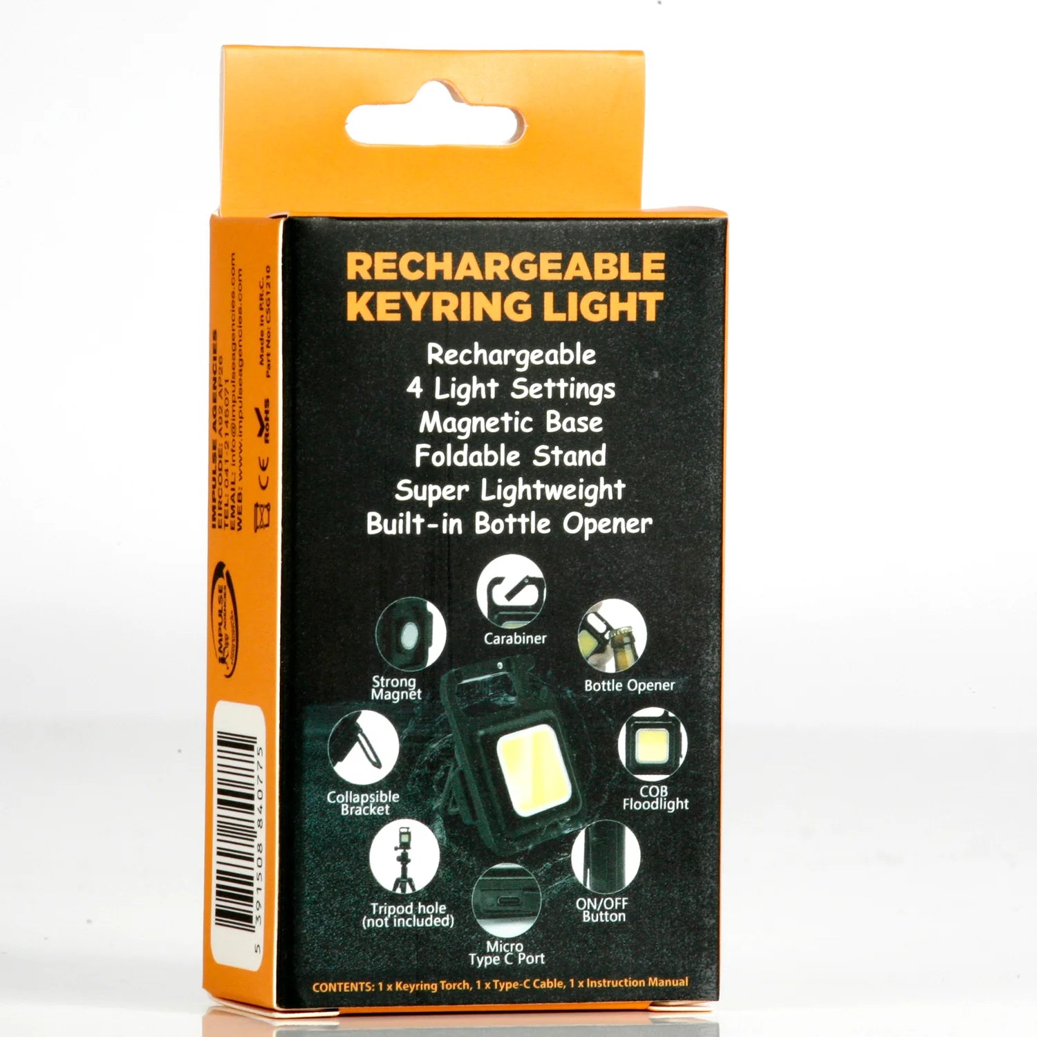 Super Bright Rechargeable Keyring Torch