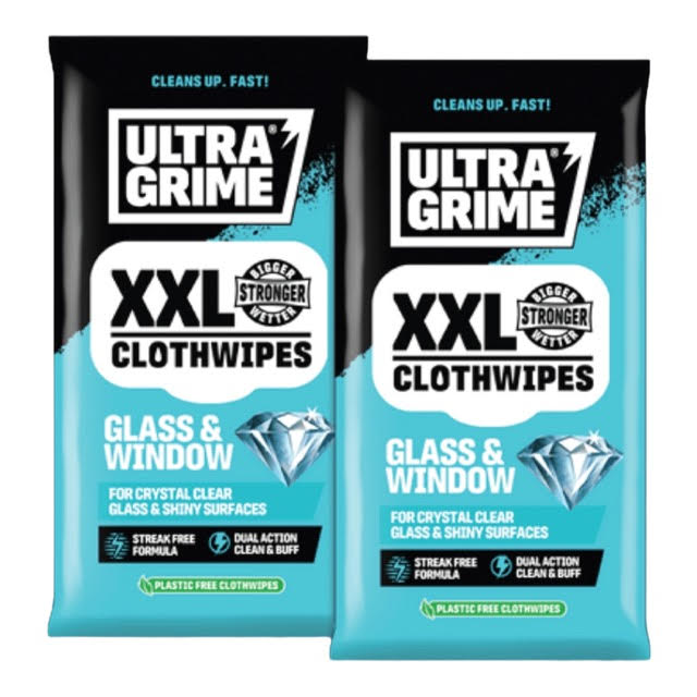 Ultra Grime Glass & Window Wipes - 2 PACK