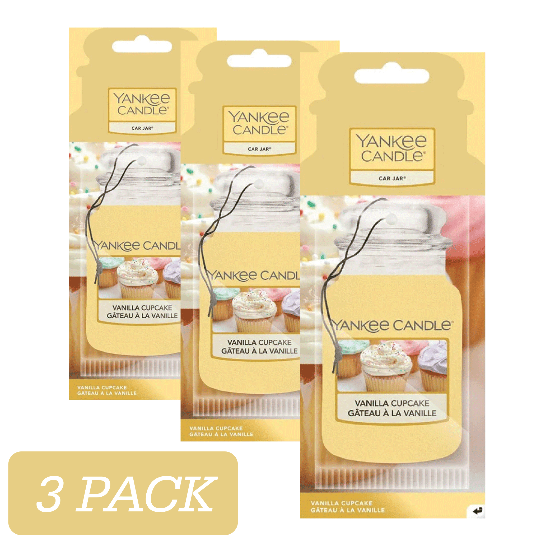 Yankee Candle Car Jar - Vanilla Cupcake - 3 Pack