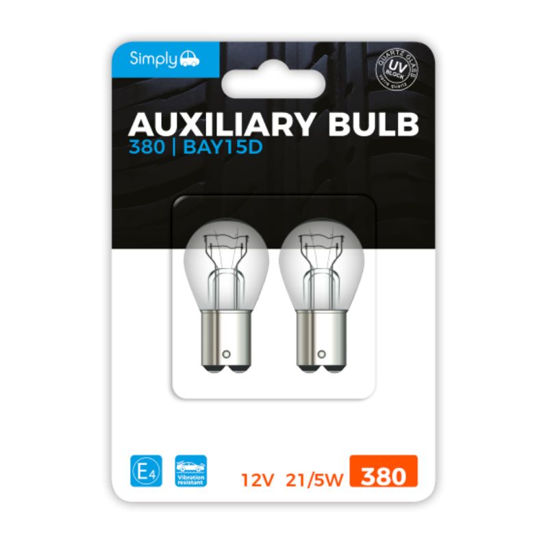 380 Bulb 12V 21/5W - Simply Car Bulb (2 Pack) - Just Great Products Ireland